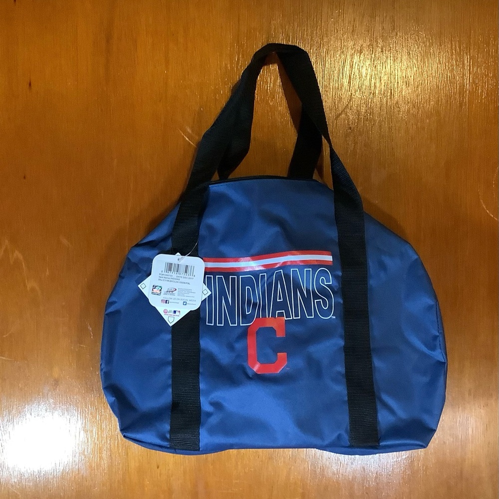 MLB Blue and Red Cleveland Indians Duffel Bag for Sports Enthusiasts